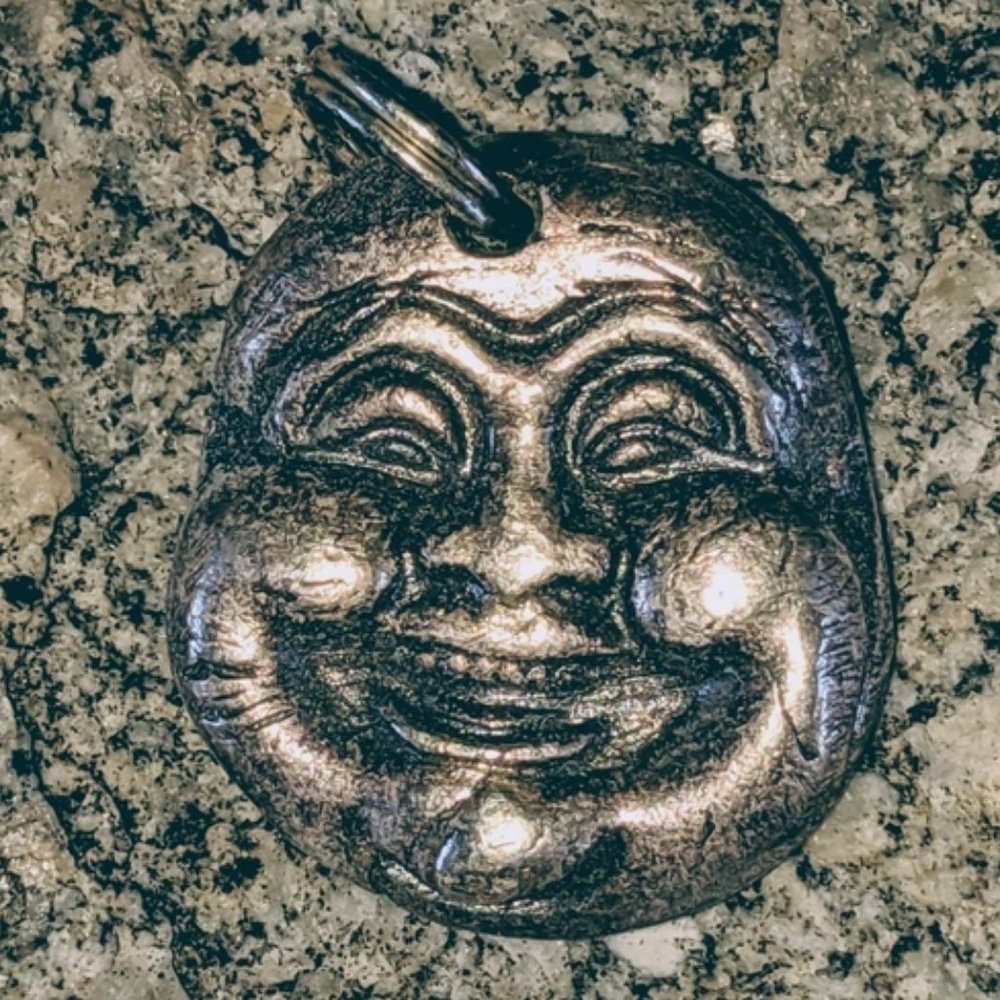HAPPINESS SPREADS ~ Artisan Crafted Silver Happy Buddha Pendant - Picture 6 of 10
